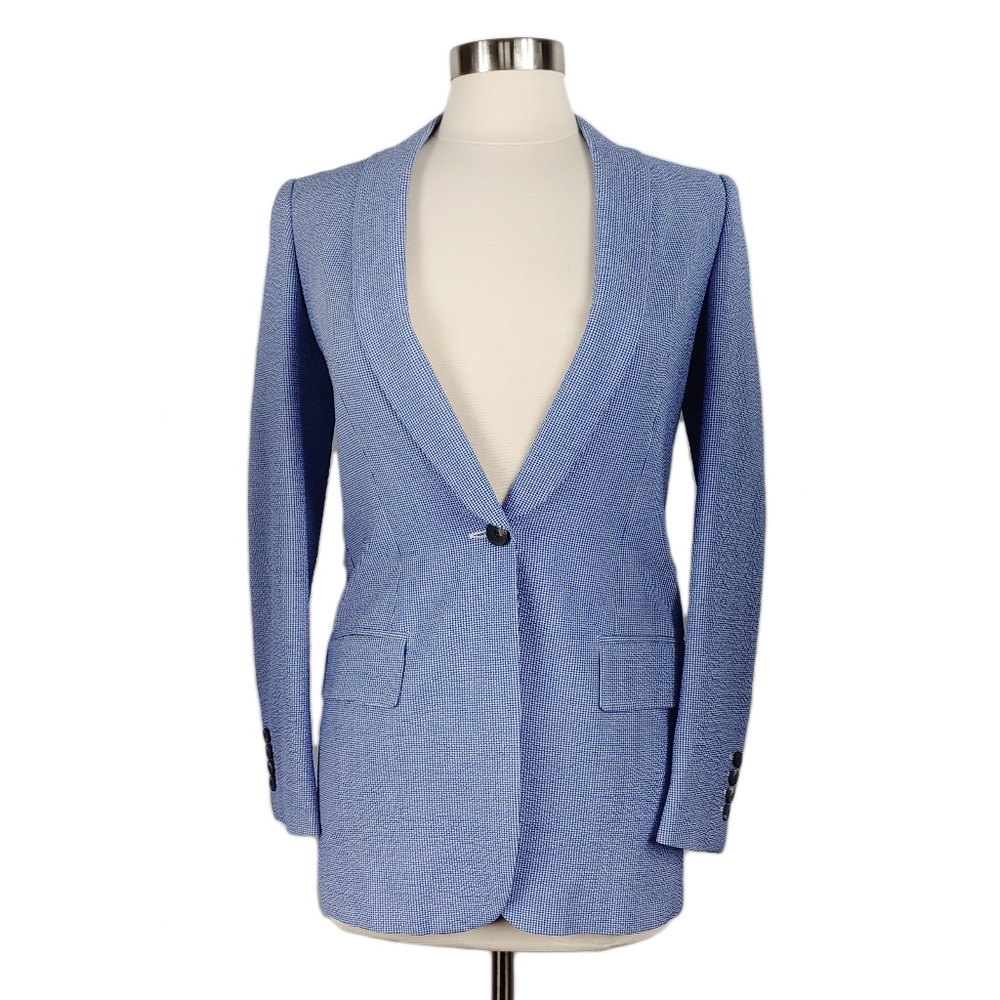 57 T Women's Blue Checked Blazer